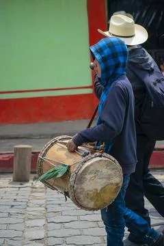 Man with drum Stock Photos