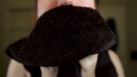 Man Drying Off Beard After Washing With Shampoo. Haircare concept. Vídeos de archivo 139992411