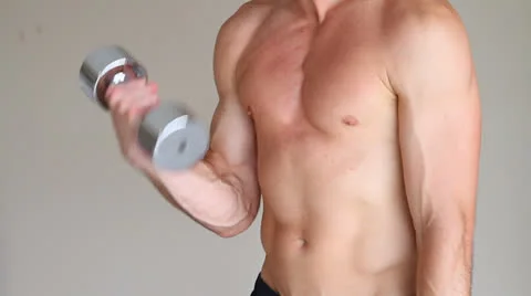 Man Dumbbell Exercises Stock Footage 25197119