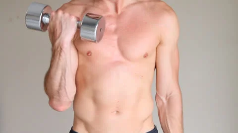 Man Dumbbell Exercising Stock Footage 25197321