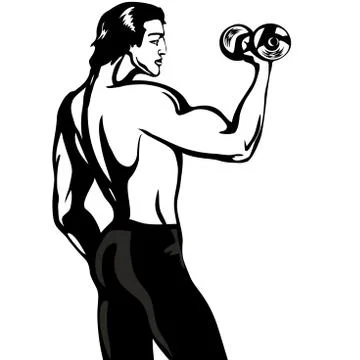 A man with a dumbbell Stock Illustration