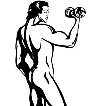 A man with a dumbbell Stock Illustration