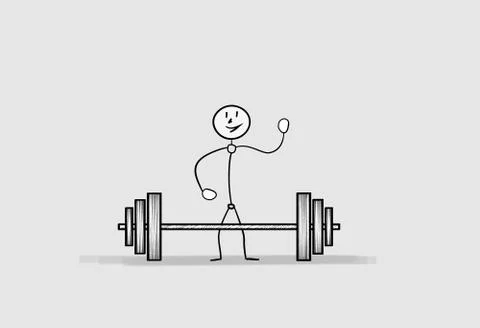 Man with dumbbell Stock Illustration