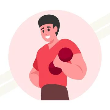 Man-with-dumbbell Stock Illustration