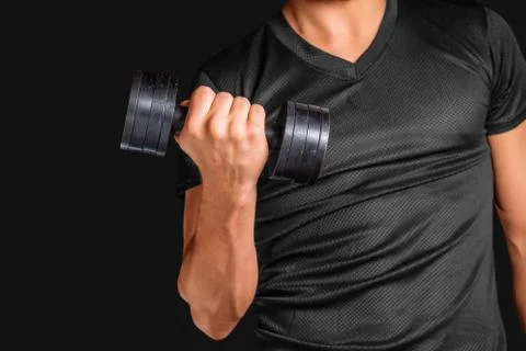 Man with dumbbell Stock Photos