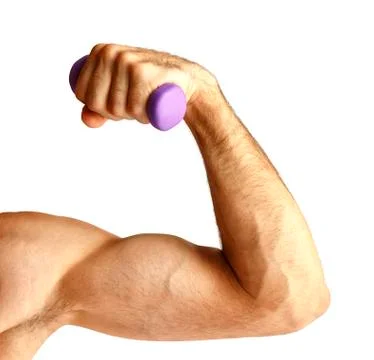 Man with dumbbells Foto stock