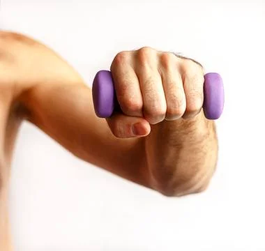 Man with dumbbells Stock Photos