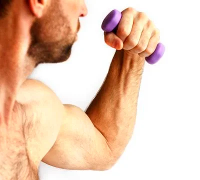 Man with dumbbells Stock Photos