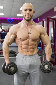 Man dumbbells Stock Photos