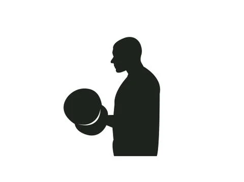 Man with dumbell Stock Illustration