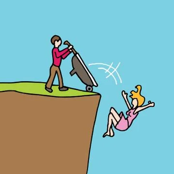 Man dumping his girlfriend Stock Illustration