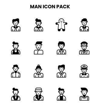 Man DuoTone Icons Pack Stock Illustration