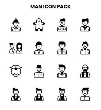 Man DuoTone Icons Pack Stock Illustration