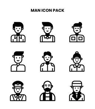 Man DuoTone Set Icons Pack Illustrazione stock