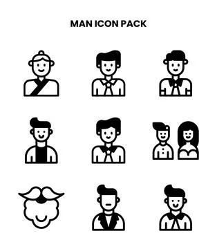Man DuoTone UI Icons Pack Stock Illustration