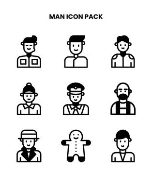 Man DuoTone Vector Icons Pack Illustrazione stock