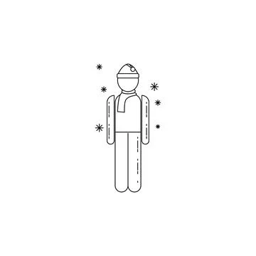 Man during a snowfall icon. Element of winter elements illustration. Thin line Stock Illustration