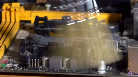 Man dust off personal computer Stock Footage 166510224