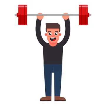 The man easily raises the bar Stock Illustration