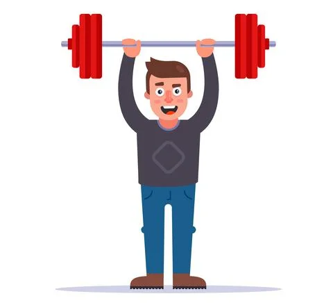 The man easily raises the bar. Stock Illustration