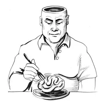 Man eating brain Illustrazione stock
