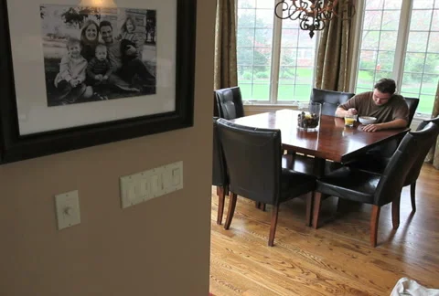 Man Eating Breakfast Stock Footage 5186309