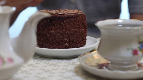 Man Eating Chocolate Cake Stock Footage 73511226