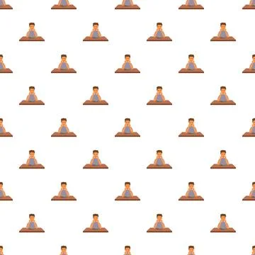 Man eating meal from bowl pattern Stock Illustration