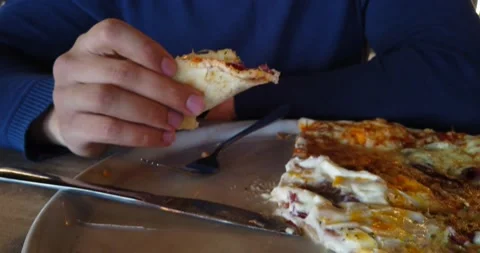 The man eating pizza Stock Footage 170257198