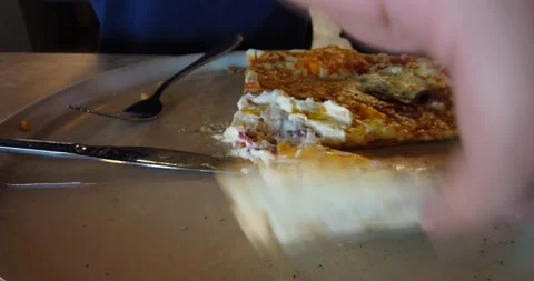 The man eating pizza Stock Footage 170257213