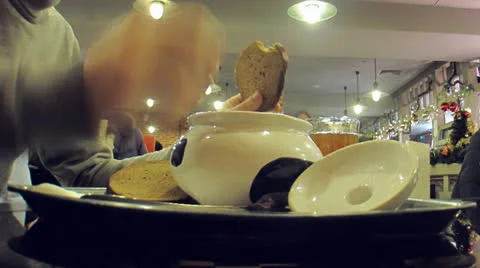 The man eats in cafe. Stock Footage 26352877