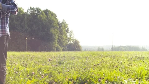 The man ecologist making notes in the diary Video stock 95314974