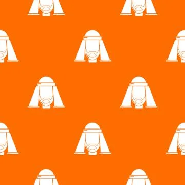 Man egypt pattern vector orange Illustrazione stock