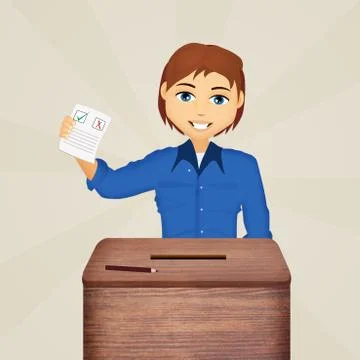 Man with election ballot Stock Illustration