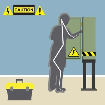 Man electrocuted Stock Illustration