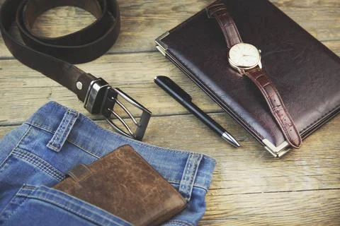 Man  elegant accessories Stock Photos