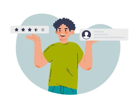 A man with elements for a mobile application. Ui ux designer arrangement inte Illustrazione stock