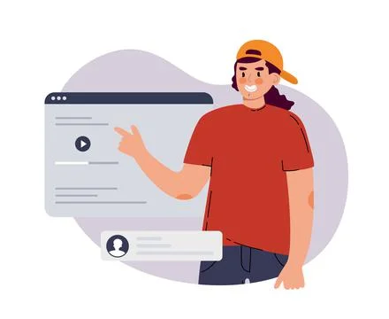 A man with elements for a mobile application. Ui ux designer arrangement inte Illustrazione stock