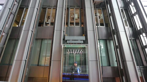 Man in an elevator Stock Footage 35109310