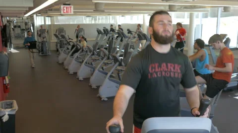 Man on Elliptical Stockbeeldmateriaal 54046191