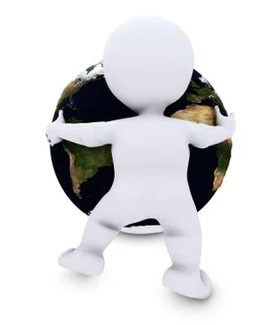 Man embracing the world Illustrazione stock
