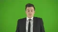 The man with the emotion of surprise. Real time capture 4k or 4k+ Resolution