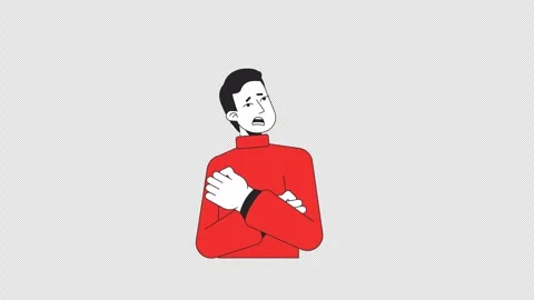 Man with emotional breakdown line 2D cha... | Stock Video | Pond5