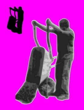 Man emptied wheel Stock Illustration