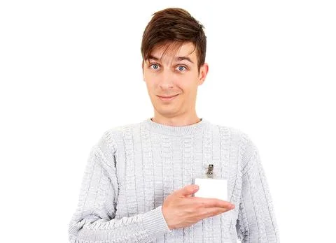 Man with a Empty Badge Foto stock