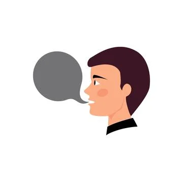 Man with empty speech bubble vector illustration. man talking with bubble Stock Illustration