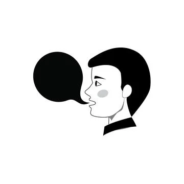 Man with empty speech bubble vector illustration. man talking with bubble Stock Illustration