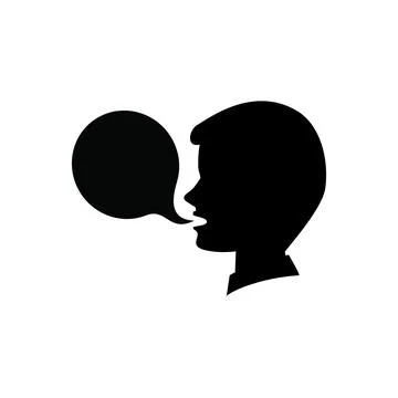 Man with empty speech bubble vector illustration. man talking with bubble Stock Illustration