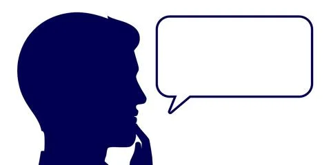 Man with empty text bubble, flat style vector illustration. Male person talks or イラスト素材