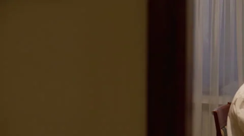 Man ending worki and after that relaxing and drinking  Stock Footage 62086111